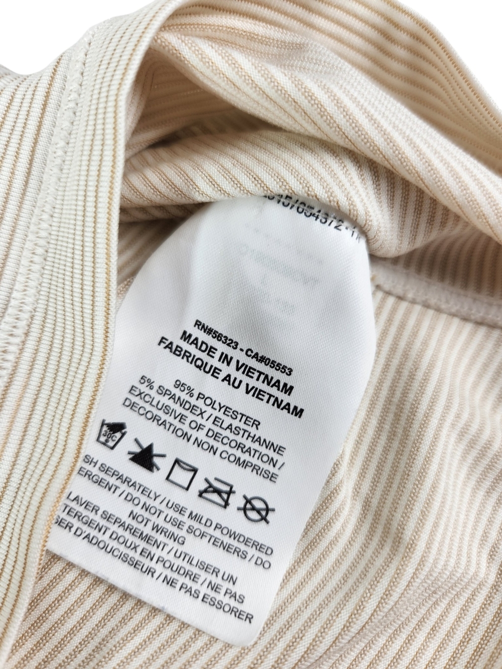 Nike Running Dri-FIT Tank Top Women's Large Cream Tan Stripe Racerback Athletic - Picture 13 of 15